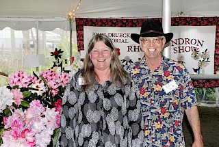 2017 Show Chairpersons Julie & Bruce Donaldson | Photo by Dick Jones, Noyo Chapter American Rhododendron Society gallery image