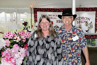 2017 Show Chairpersons Julie & Bruce Donaldson | Photo by Dick Jones, Noyo Chapter American Rhododendron Society gallery image